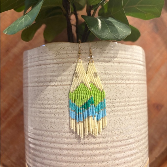 Beaded Mountain Earrings - Picture 2 of 2